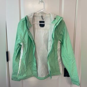 Mint green raincoat